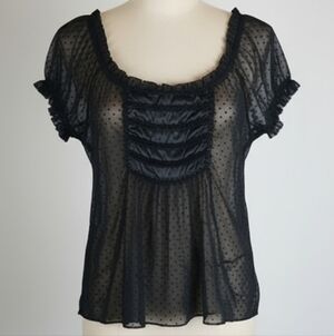Nicole Black Chemise with Fluttery Sleeves